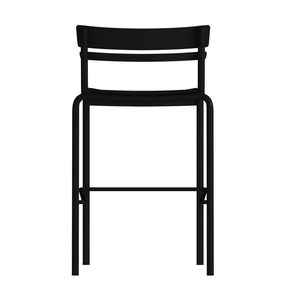 Modern Commercial Grade 2 Slat Indoor/Outdoor Steel Bar Stool