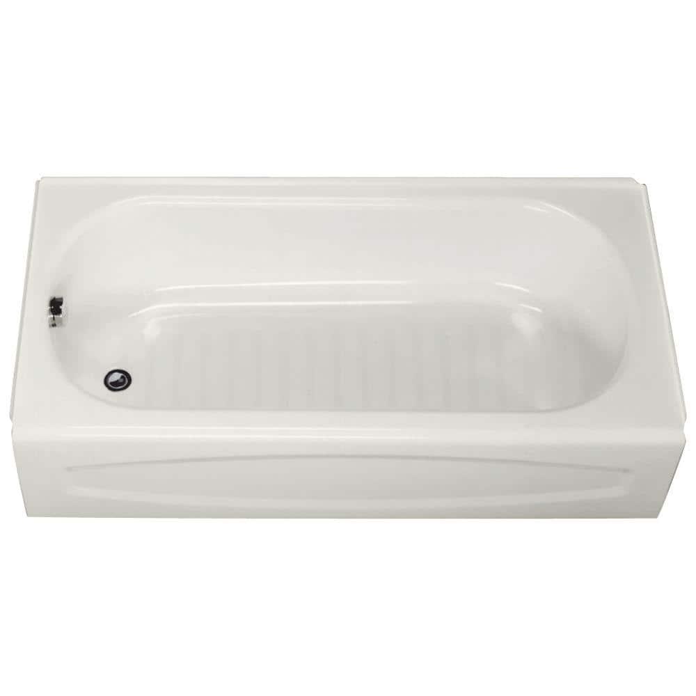 American Standard New Salem 60 in x 30 in Rectangular Apron Front Soaking Bathtub with Left Hand Drain in White