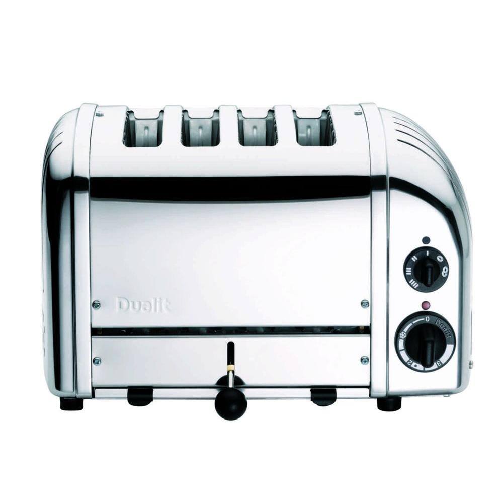 Dualit New Gen 4-Slice Chrome Wide Slot Toaster with Crumb Tray 40415