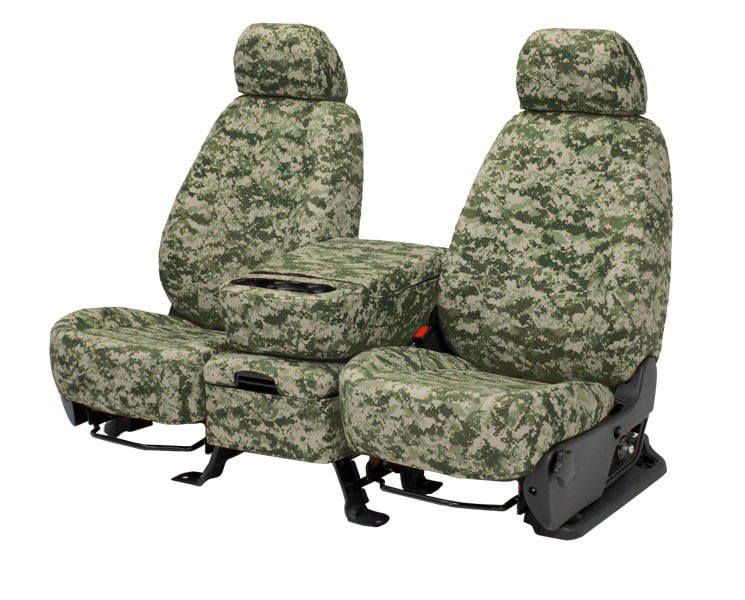 CalTrend Front Solid Bench Camo Seat Covers for 1989-2000 Toyota Tacoma|Pickup - TY101-98KF Forest Insert and Trim