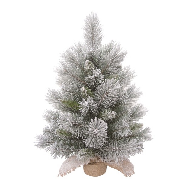 Transpac Artificial 24 In Multicolor Christmas Frosted Tree In Bag Base