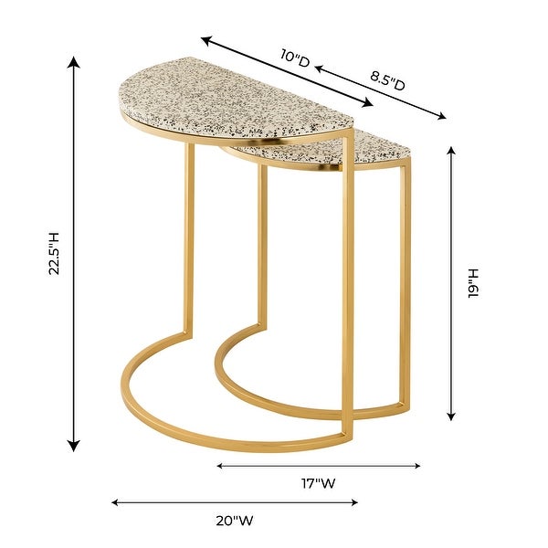 Crete White Terrazzo Nesting Tables