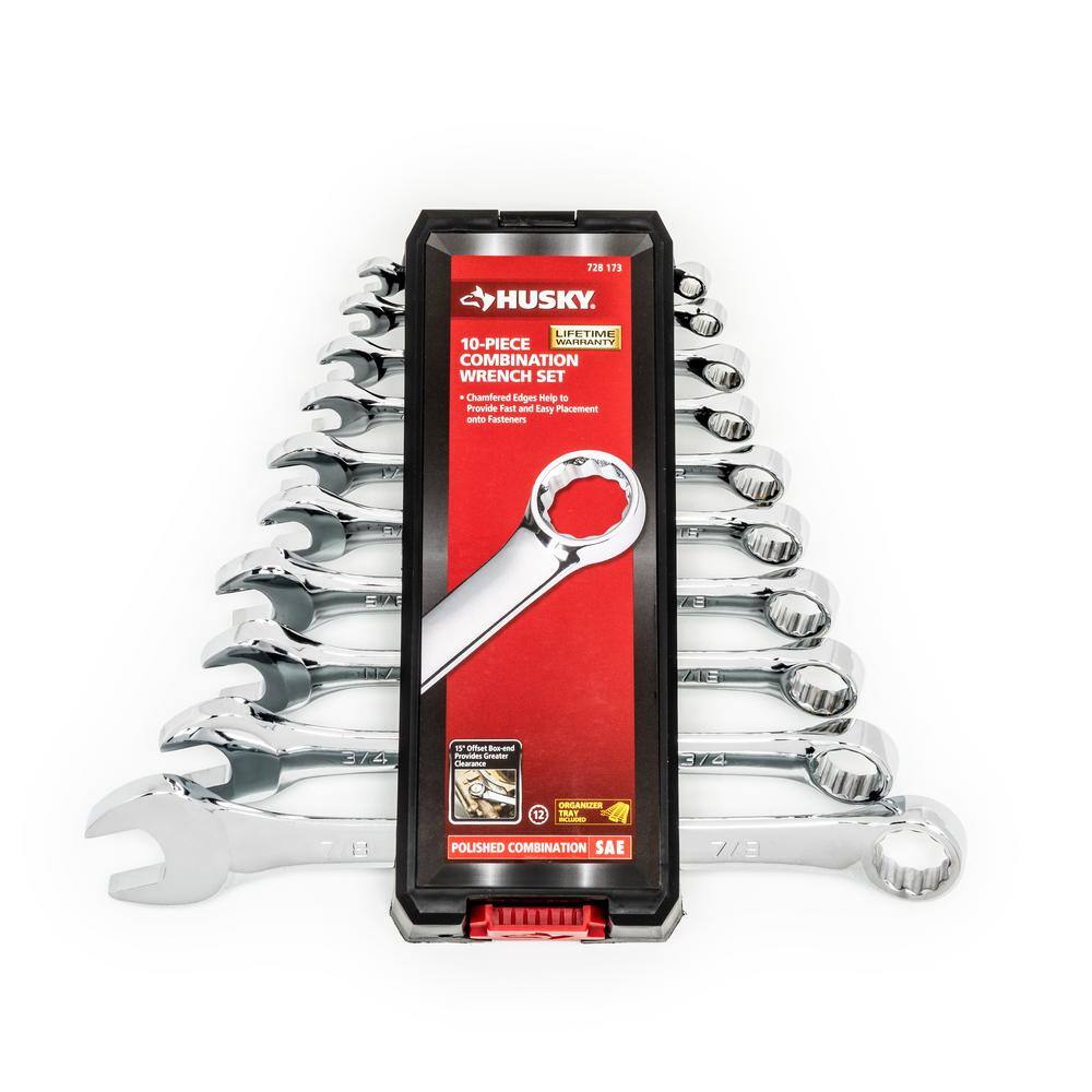 Husky SAE Combination Wrench Set (10-Piece) HCW10PCSAE-05