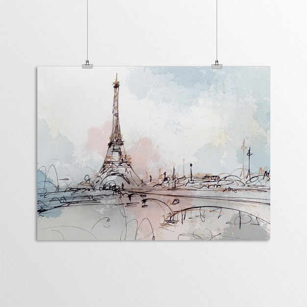 Americanflat Architecture Blushing Paris By Pi Creative Art Poster