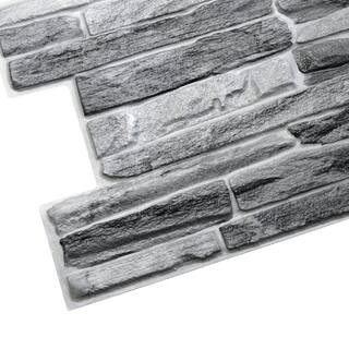 Dundee Deco 3D Falkirk Retro 1100 in. x 39 in. x 20 in. Dark Grey Faux Slate PVC Decorative Wall Paneling (10-Pack) GRHDTP10019929-10