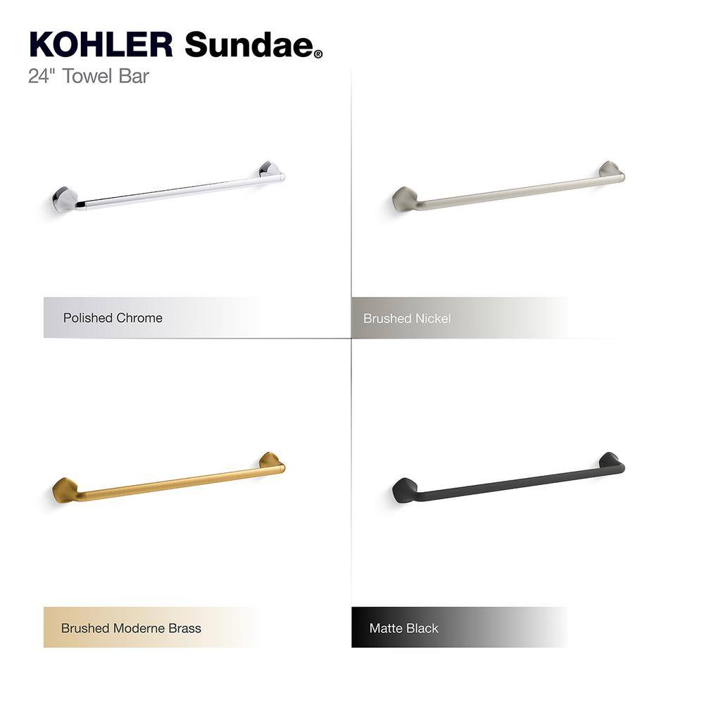 KOHLER Sundae 24 in. Towel Bar in Matte Black R31058-BL