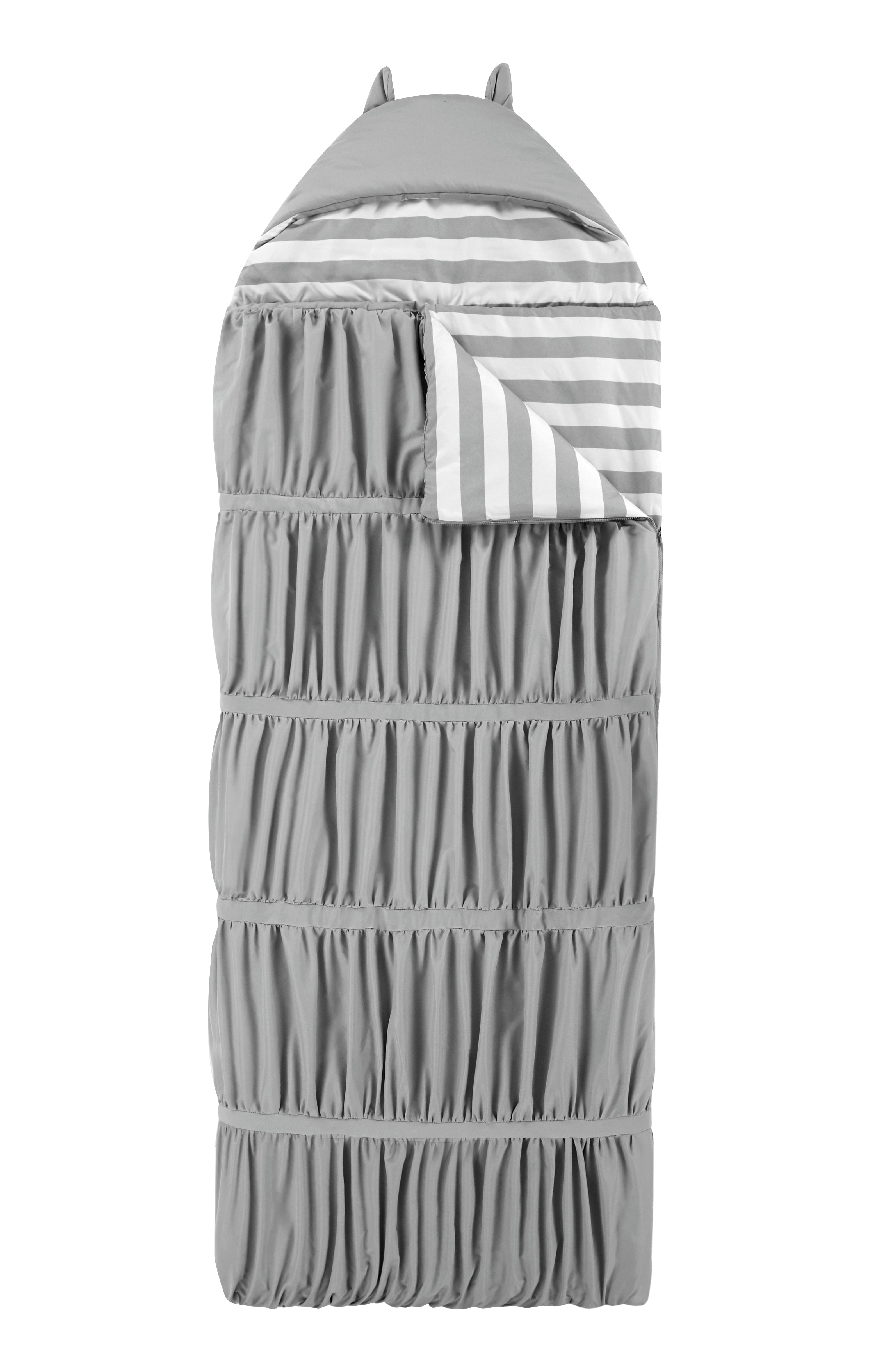 Chic Home Frankie 1-Piece Ruffled Sleeping Bag, 32 x 75, Grey