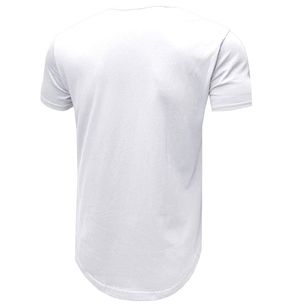 Men's Slim Fit Ripped T-shirt Summer Fashion Crewneck Short Sleeve Tops