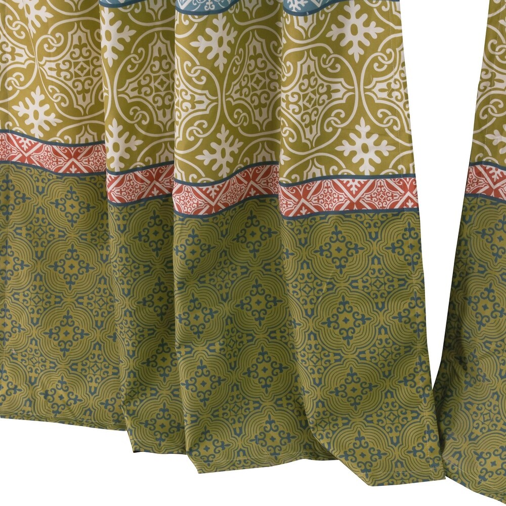 Kaw Set of 2 Panel Curtains  Multicolor Geometric Patterns  Polyester