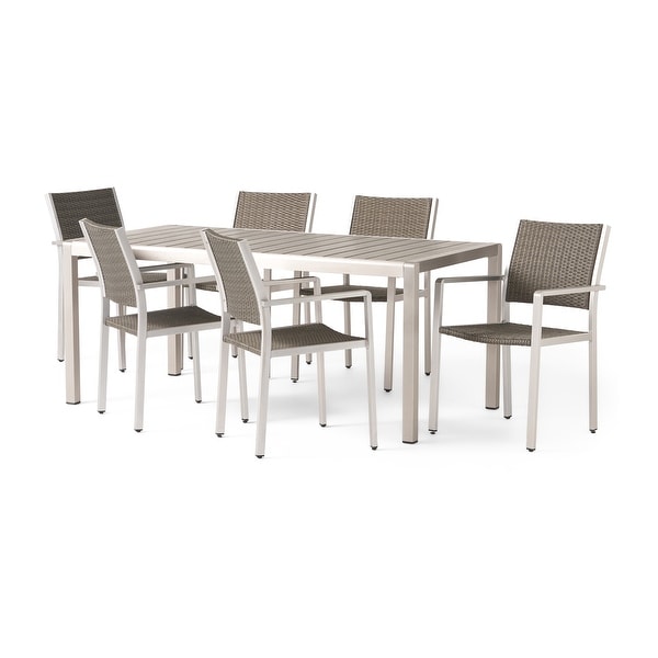 Cape Coral Outdoor 7piece Aluminum Dining Set by Christopher Knight Home