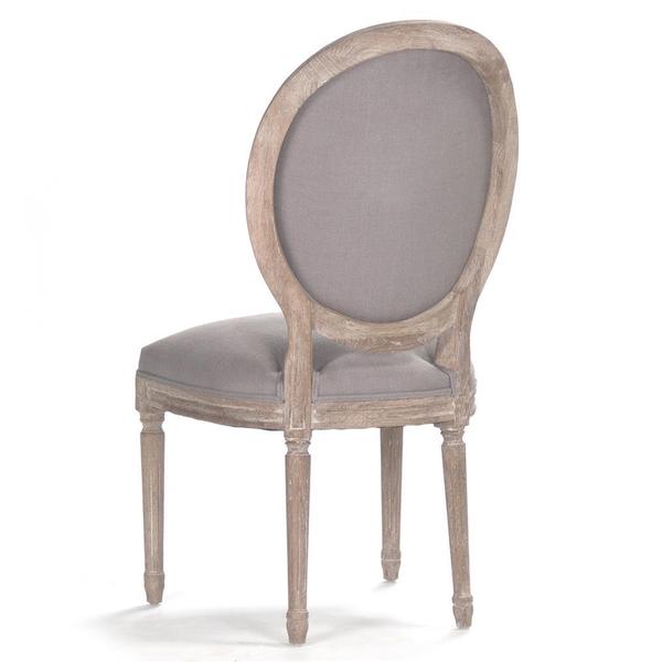 Louis French Antique Wood Tufted Oval Dining Chair