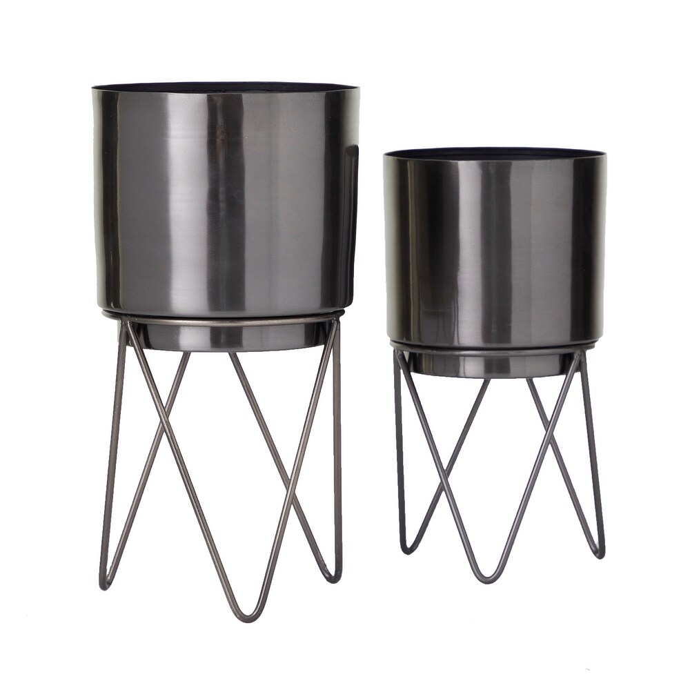 CosmoLiving by Cosmopolitan Metal Modern Planter (Set of 2)   S/2 12\