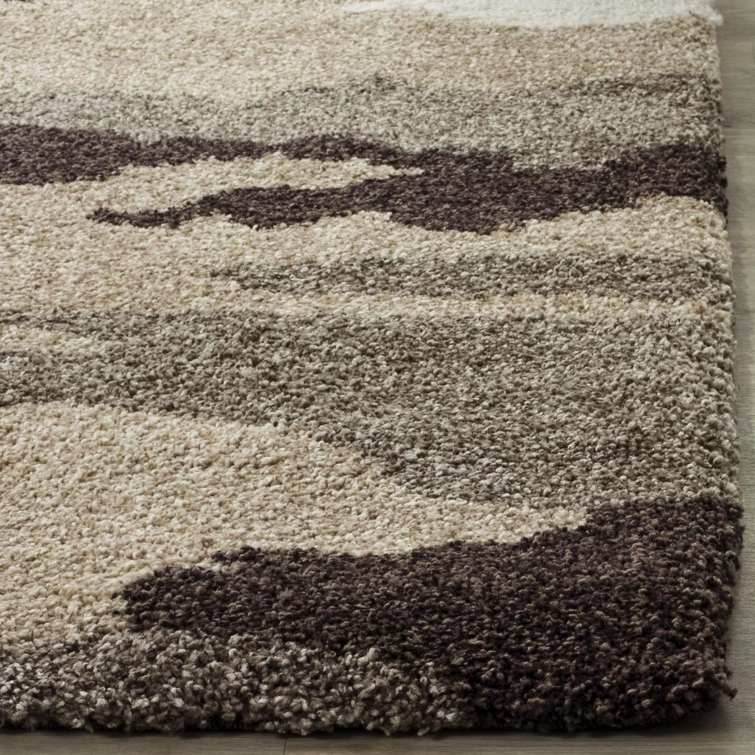 SAFAVIEH Florida Edwin Camouflage Shag Area Rug Beige