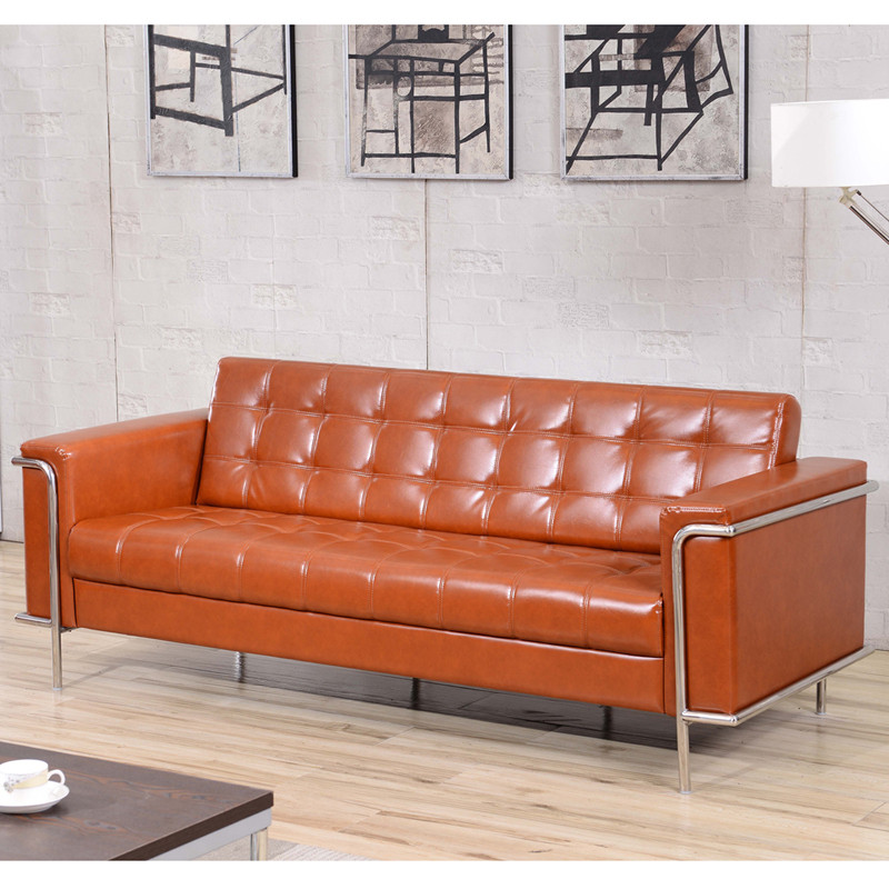 HERCULES Lesley Series Contemporary Cognac LeatherSoft Sofa with Encasing Frame   Contemporary   Sofas   by Pot Racks Plus  Houzz