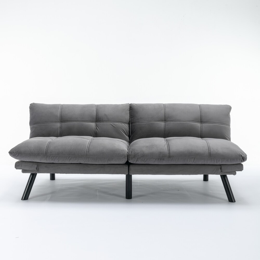 Versatile Velvet Loveseat Sofa Bed Futon Sleeper Loveseat  Living Room Chaise Lounge Recliner Sofa Bed with Pillow Top Arms