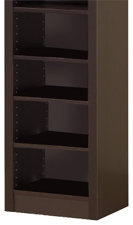 Benjara 13 quotModern MDF and Wood Bookcase with 9 Shelves in Dark Brown   Transitional   Bookcases   by BisonOffice  Houzz