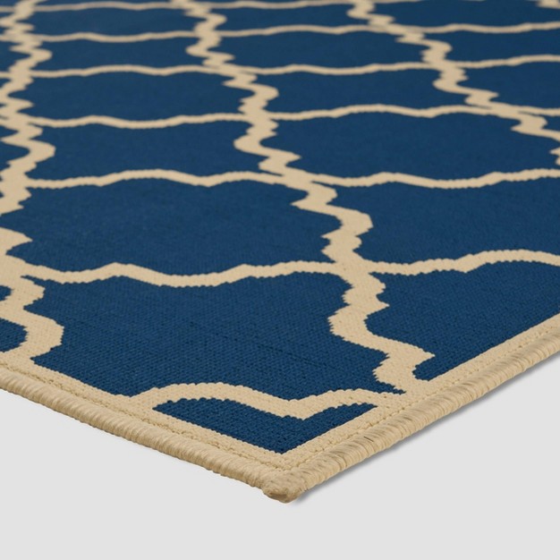 5 x27 X 8 x27 Joselyn Geometric Outdoor Rug Navy ivory Christopher Knight Home