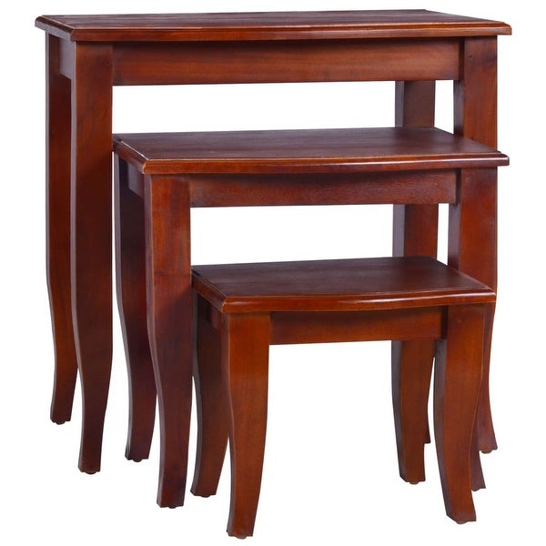 vidaXL Side Tables 3 pcs Classical Brown Solid Mahogany Wood