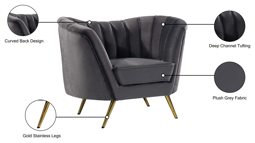 Margo Velvet Upholstered Set   Midcentury   Armchairs And Accent Chairs   by HedgeApple  Houzz