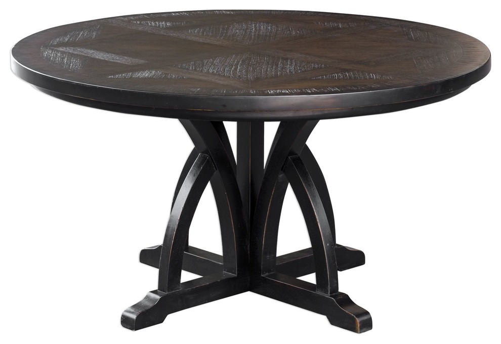 Uttermost Maiva Round Black Dining Table   Transitional   Side Tables And End Tables   by GwG Outlet  Houzz