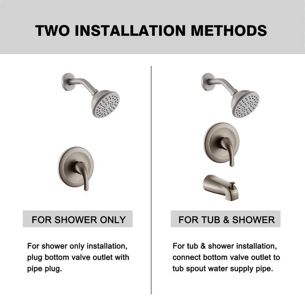 6 Inch Shower Faucet with Tub Spout Combo