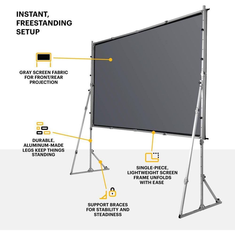 Kodak 120 in. Projector Screen Portable Projector Screen and Stand with Carry Bag RODPJSFFSG120