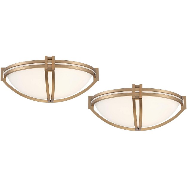 Wide Soft Gold Wall Sconce Set Of 2