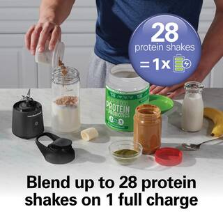 Hamilton Beach Blend Now 16 oz. Single Speed Black Cordless Portable Blender with Travel Lid 51180