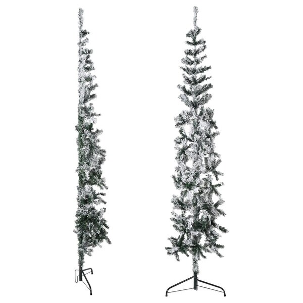 vidaXL Christmas Tree Decoration Slim Artificial Half Xmas Tree with Stand