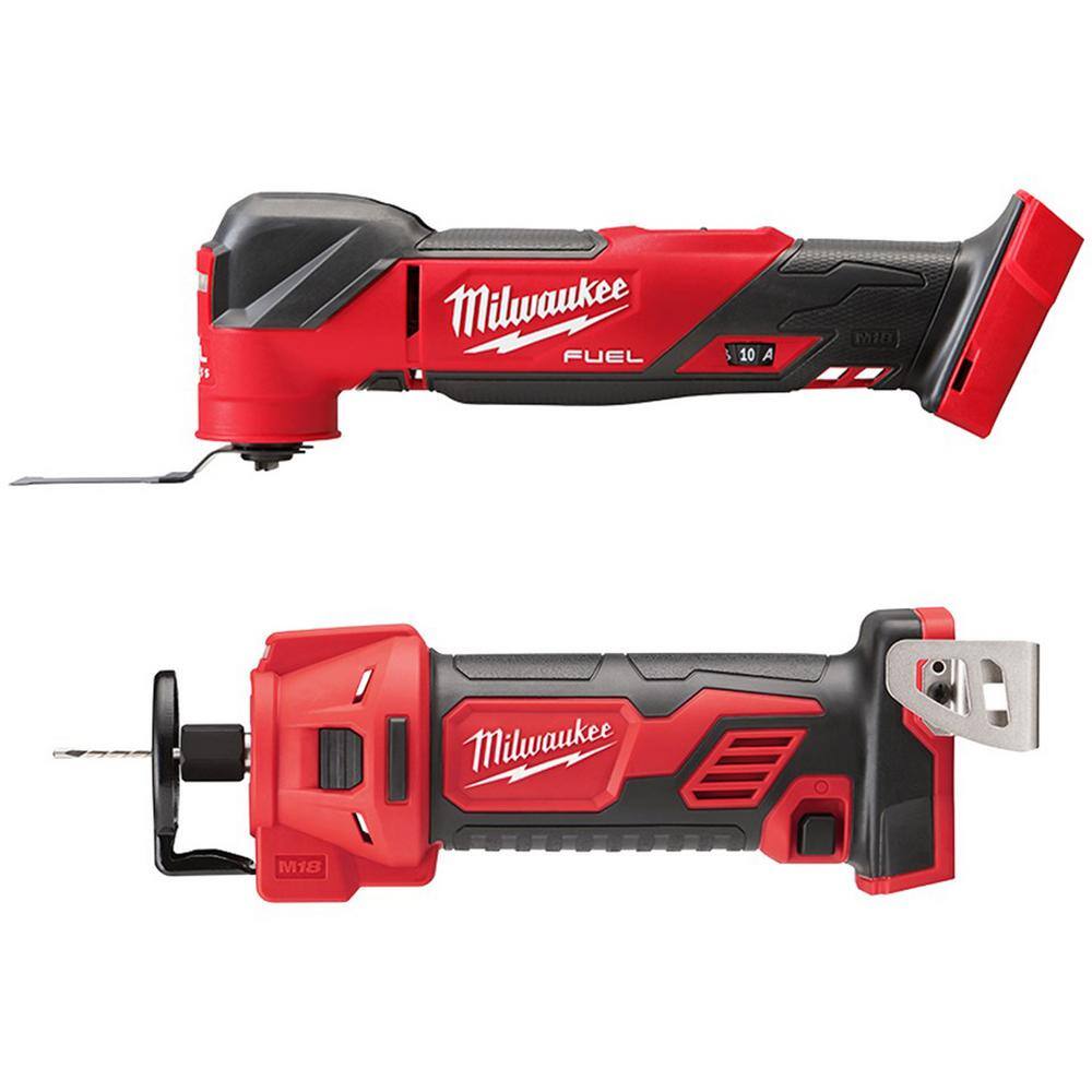 MW M18 FUEL 18V Lithium-Ion Cordless Brushless Oscillating Multi-Tool with Drywall Cut Out Tool (2-Tool) 2836-20-2627-20