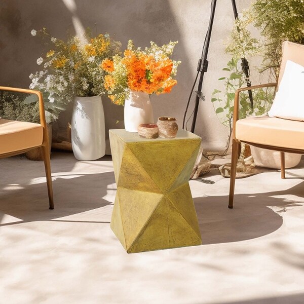 Outdoor 12inch Geometric Concrete Accent Table