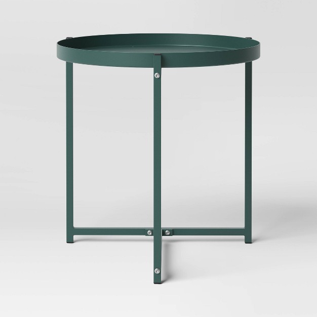 Tray Top Metal Accent Table