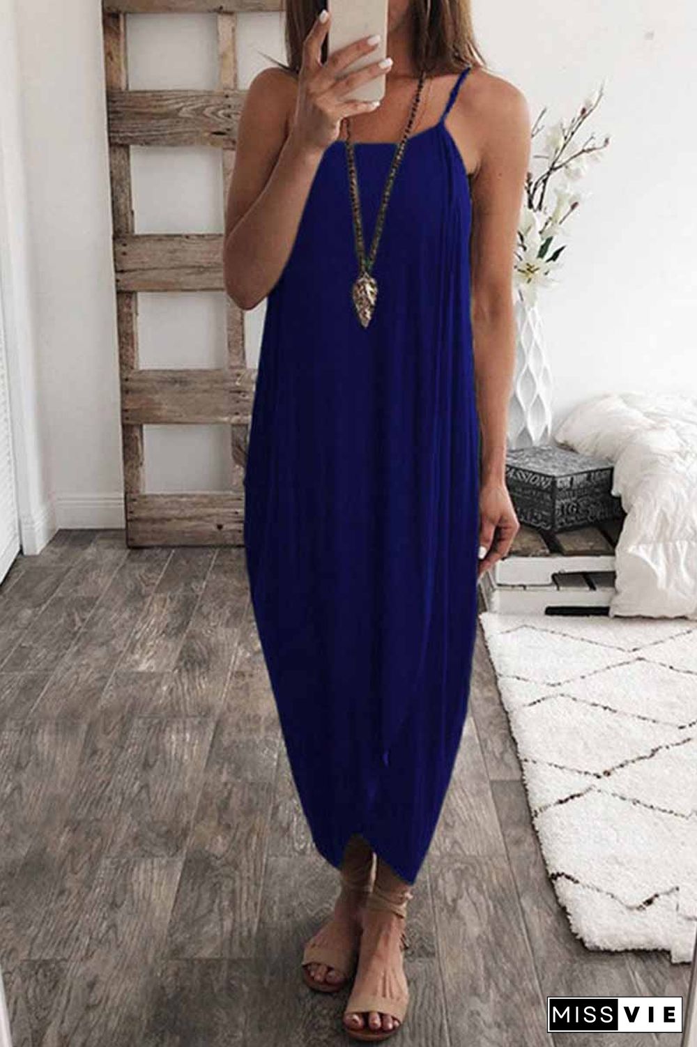 Solid Color Knitted Loose And Irregular Maxi Dress(5 Colors)