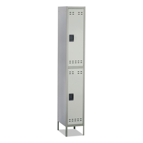 Safco Double-Tier Locker， 12w x 18d x 78h， Two-Tone Gray (5523GR)