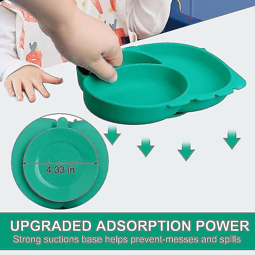 Children's Plate With Suction Cup Baby Plate Non-slip Silicone Plate