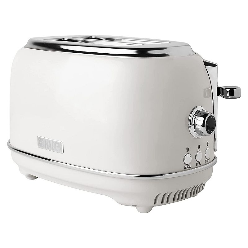 Haden 75018 Heritage 2 Slice Wide Slot Stainless Steel Bread Toaster， White