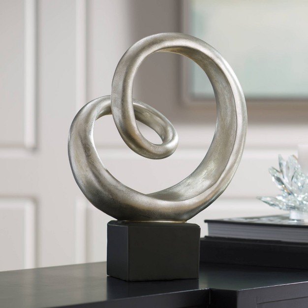 High Silver Finish Modern Sculpture