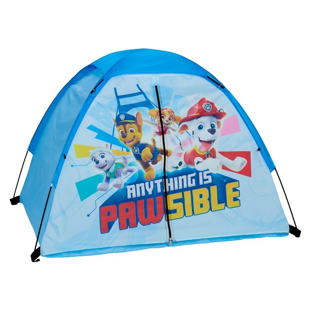 Exxel Outdoors Paw Patrol 4 Piece Camping Kit With Floorless Dome Tent Youth Sized Sleeping Bag Backpack And Led Flashlight