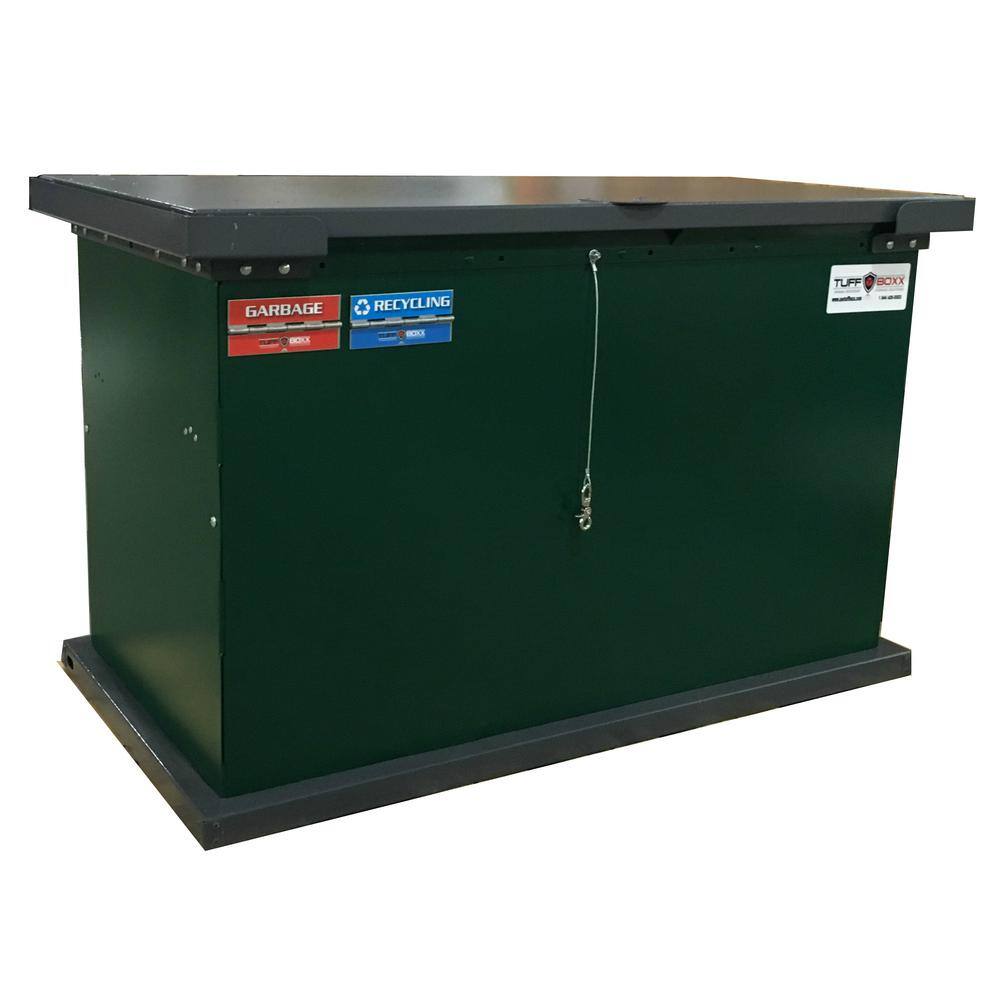 TuffBoxx Series 35 in. W x 27 in. D 33 in. H Green Galvanized Metal Animal-Proof Outdoor Storage Cabinet 453-002-8002