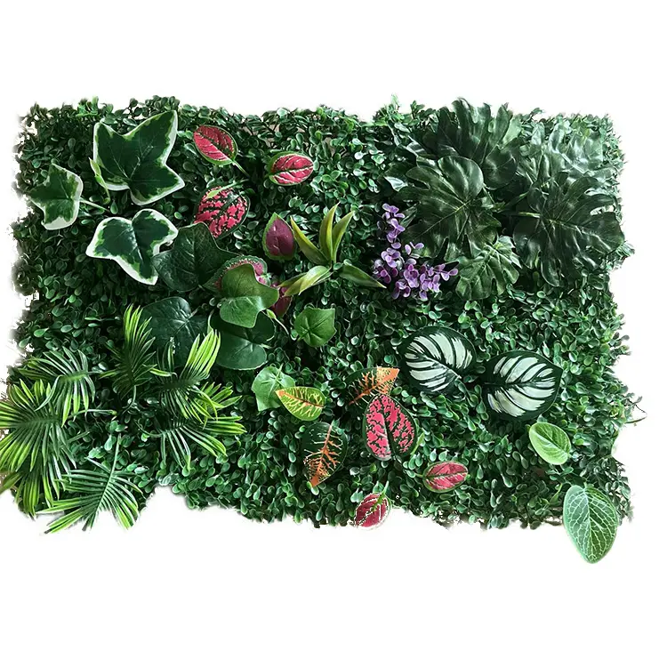 Shopping mall decorative artificial indoor plant wall hanging plant artificial green boxwood hedge wall artificial landscaping