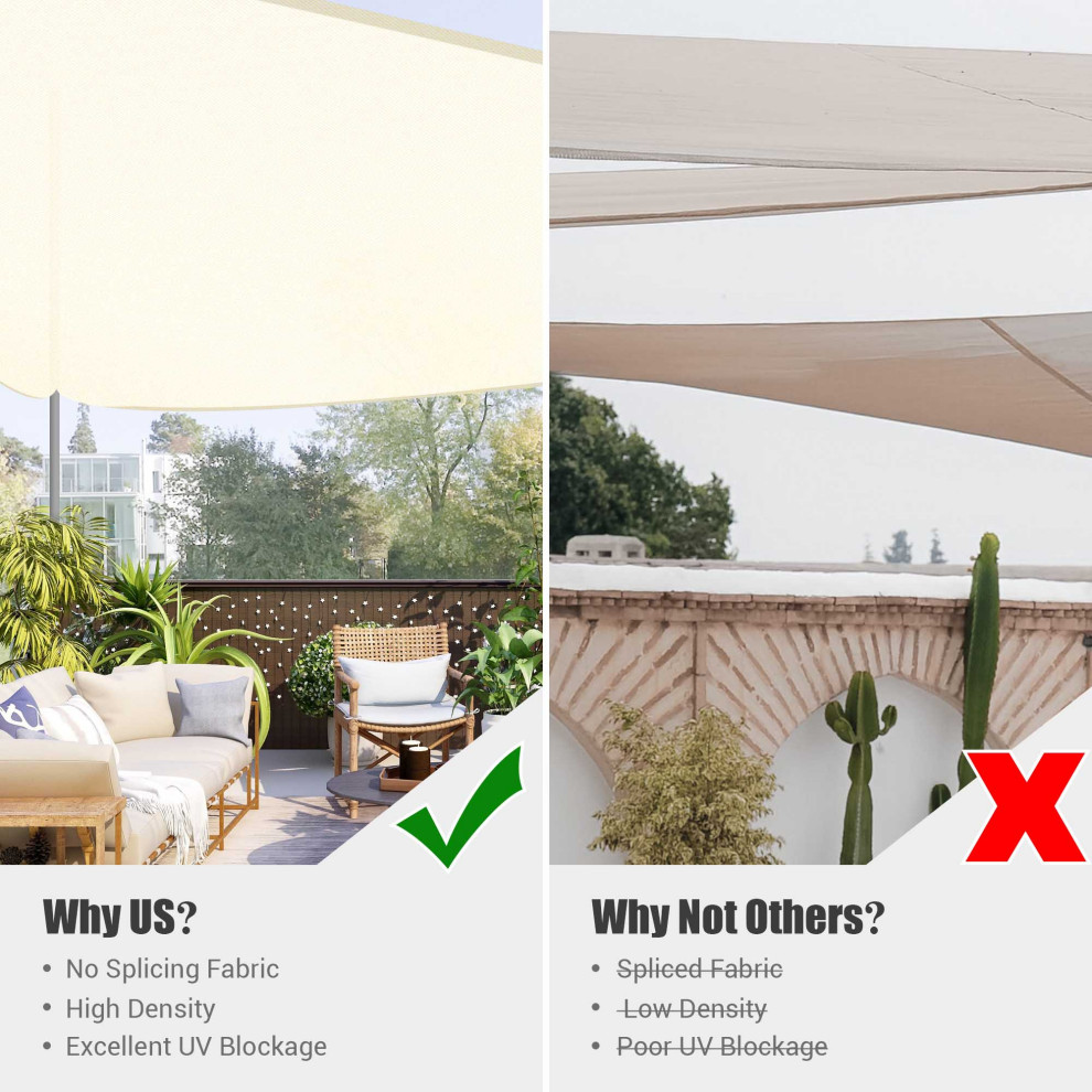 Yescom 22 Ft 97% UV Block Triangle Sun Shade Sail HDPE Canopy Cover Net 2 Pack   Contemporary   Dehydrators   by Yescom  Houzz