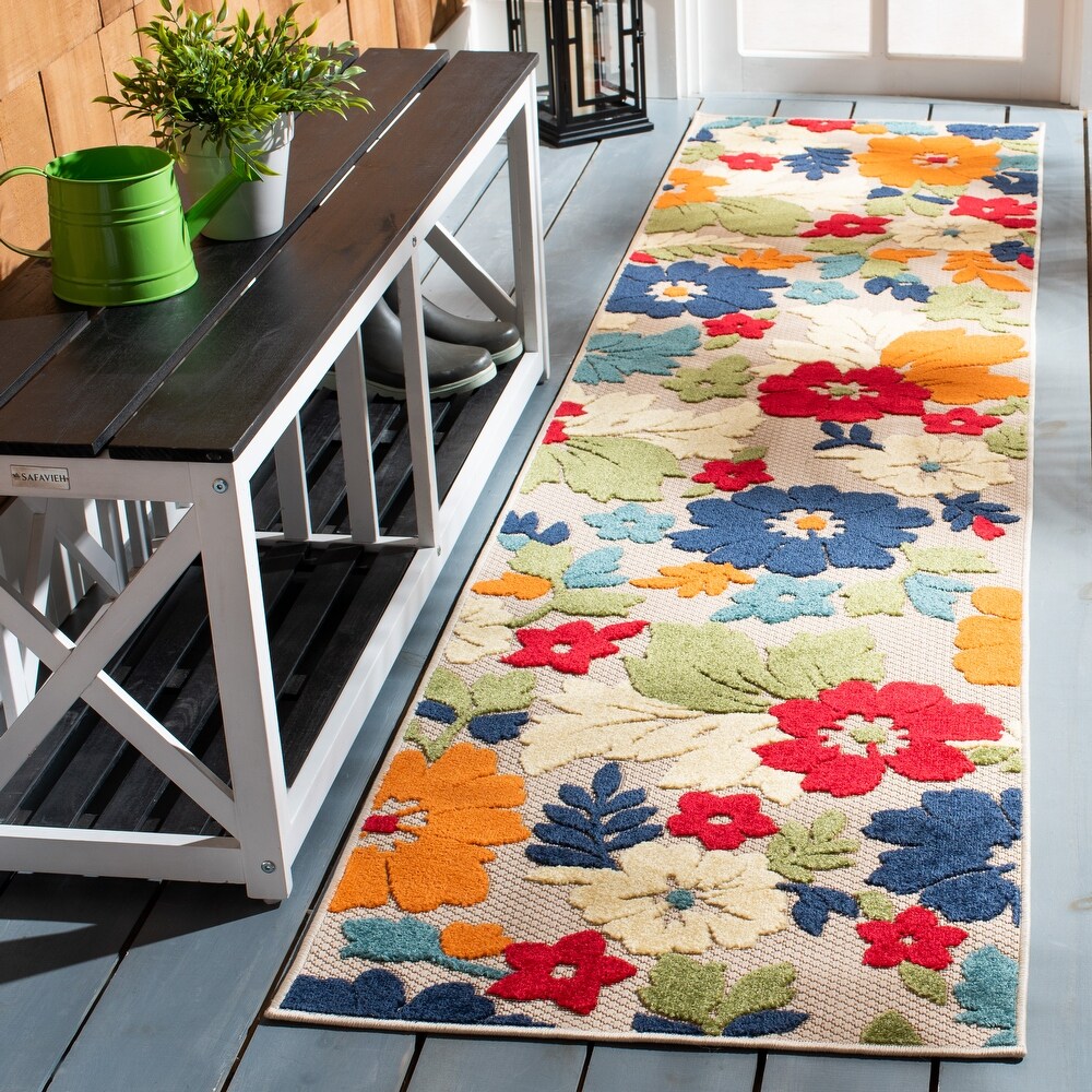 SAFAVIEH Cabana Avia Indoor/ Outdoor Waterproof Patio Floral Rug