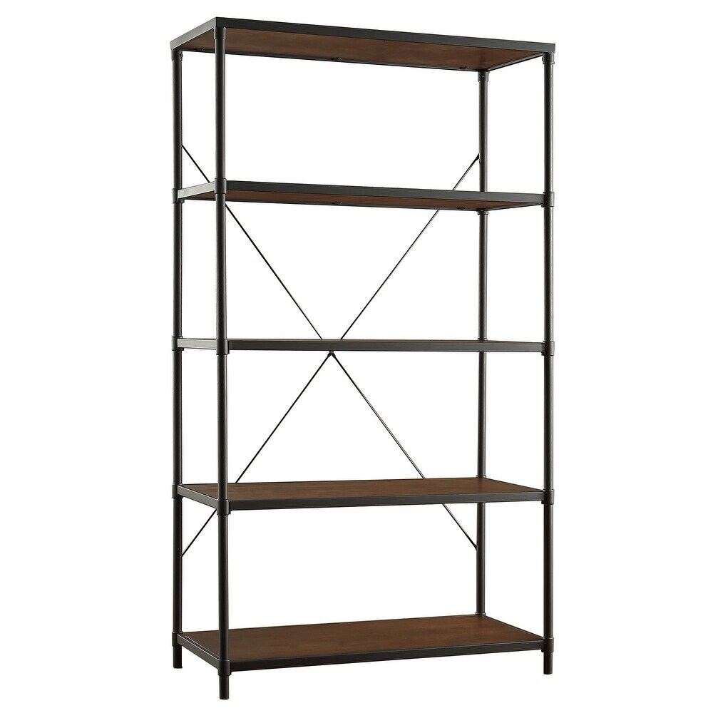 Harrison Industrial Rustic Pipe Frame Shelf Media Tower by iNSPIRE Q Classic