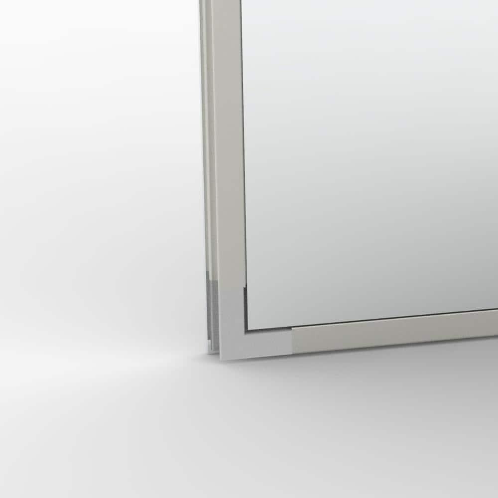 niveal 12 in W x 24 in H Rectangular Silver Aluminum RecessedSurface Mount Medicine Cabinet with Mirror