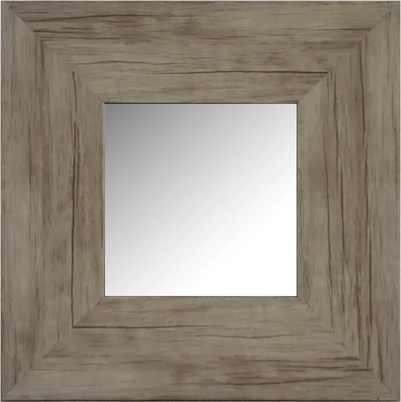 Washed Wood Square Mirror