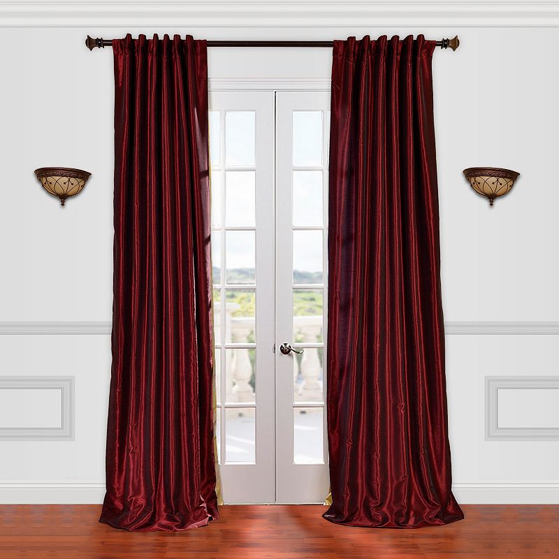 EFF 1-Panel Vintage Textured Faux-Dupioni Silk Window Curtain