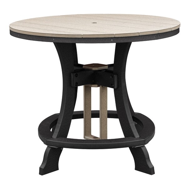 OS Home and Office Model Counter Height Round Table in Weatherwood with Black Base