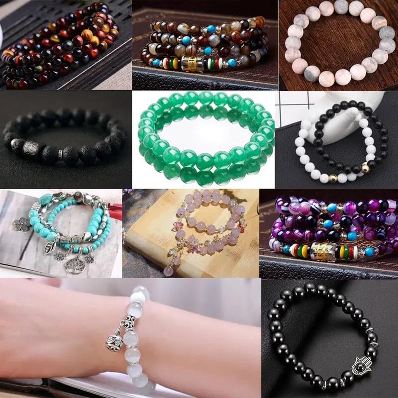 Natural Round Beads Bracelet (40pcs)