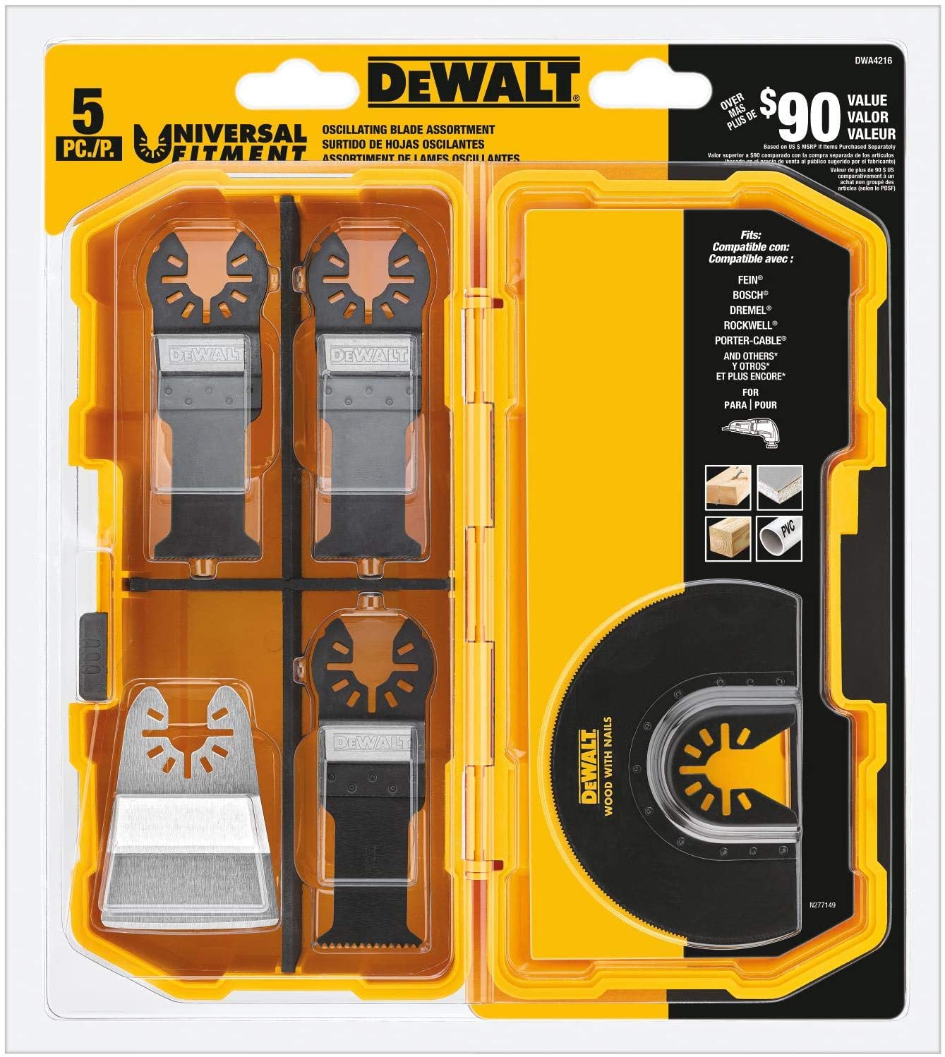 DEWALT Oscillating Tool Blades Kit， 5-Piece (DWA4216)