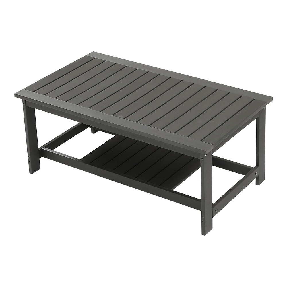 Weather Coffee Table Versatile Outdoor Camping Dining Table with Shelving Layer for Outdoor / Indoor Use (No Stool)